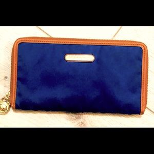 Michael Kors Kempton Navy Nylon Continental Wallet